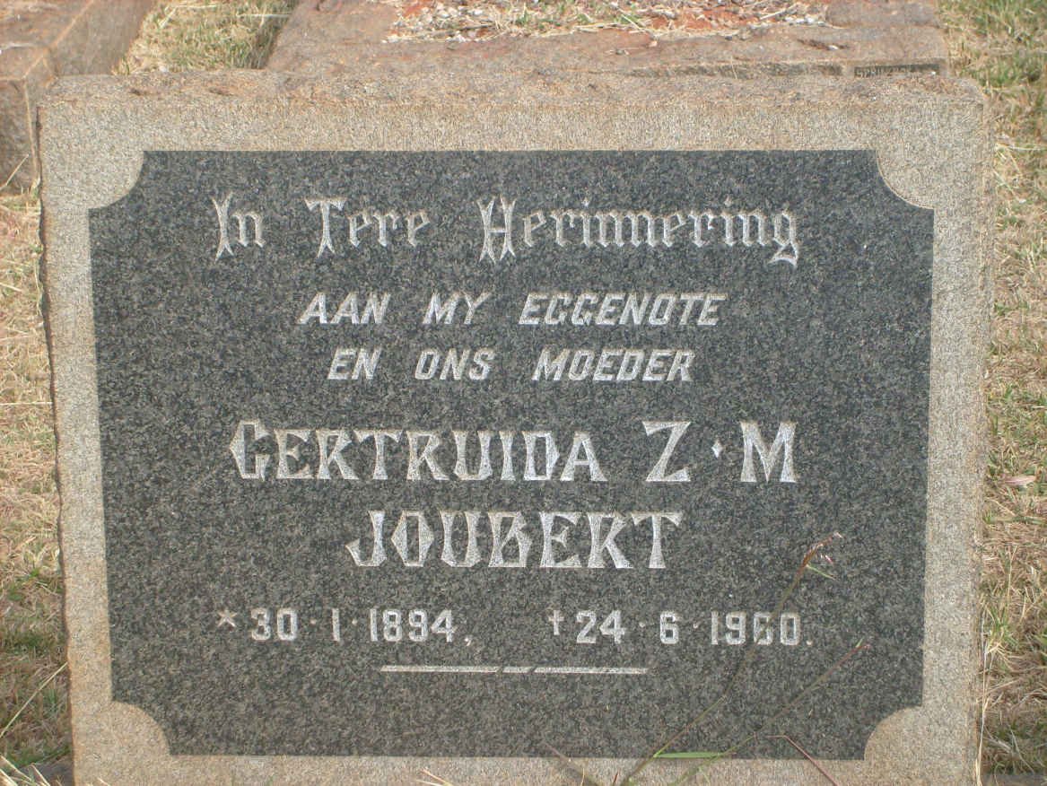 JOUBERT Gertruida Z.M. 1894-1960