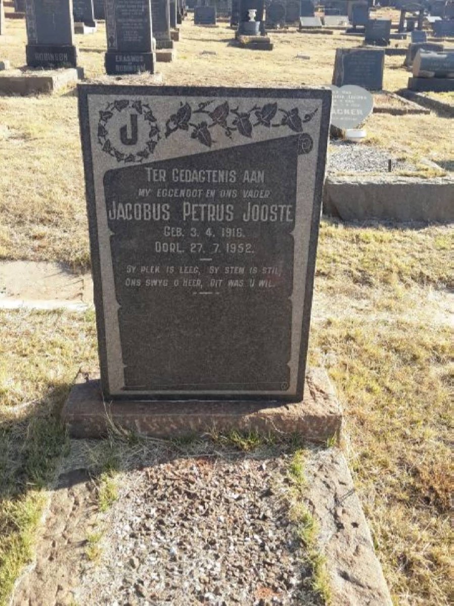 JOOSTE Jacobus Petrus 1916-1952