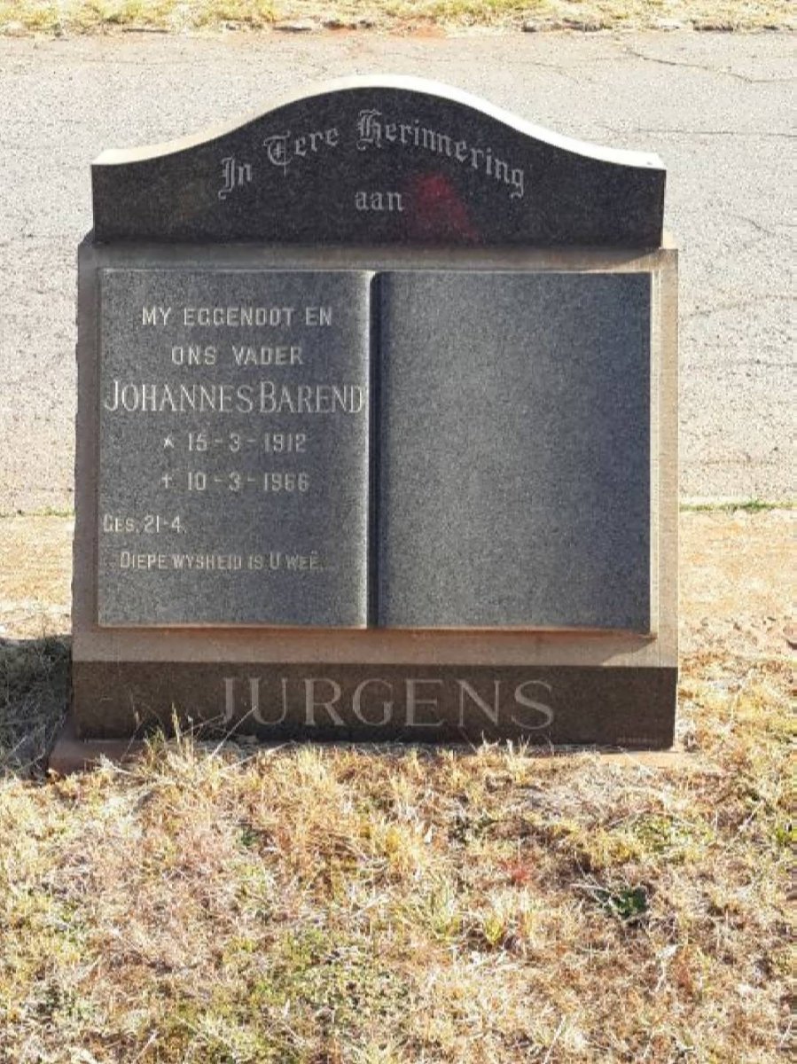 JURGENS Johannes Barend 1912-1966