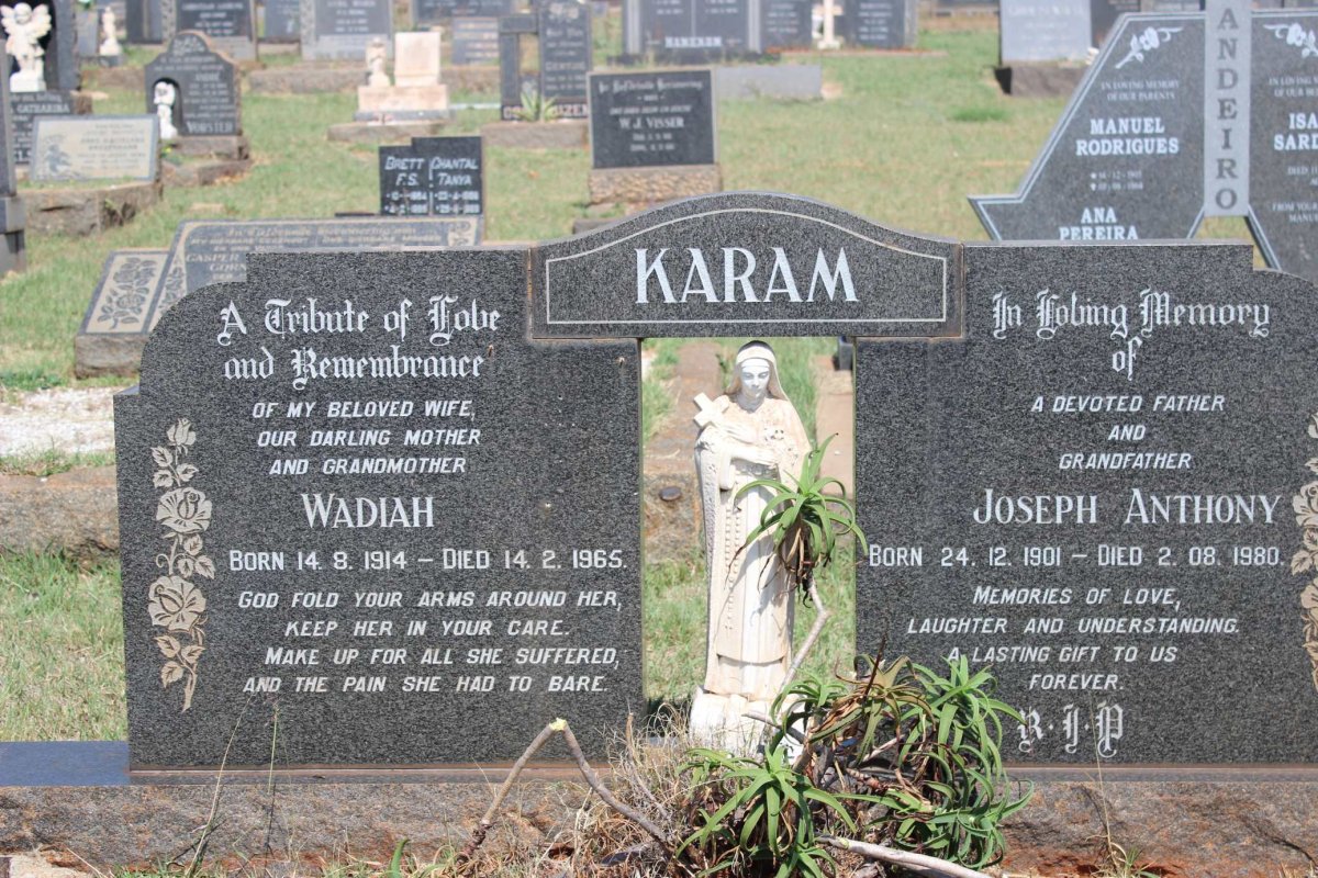 KARAM Joseph Anthony 1901-1980 &amp; Wadiah 1914-1965