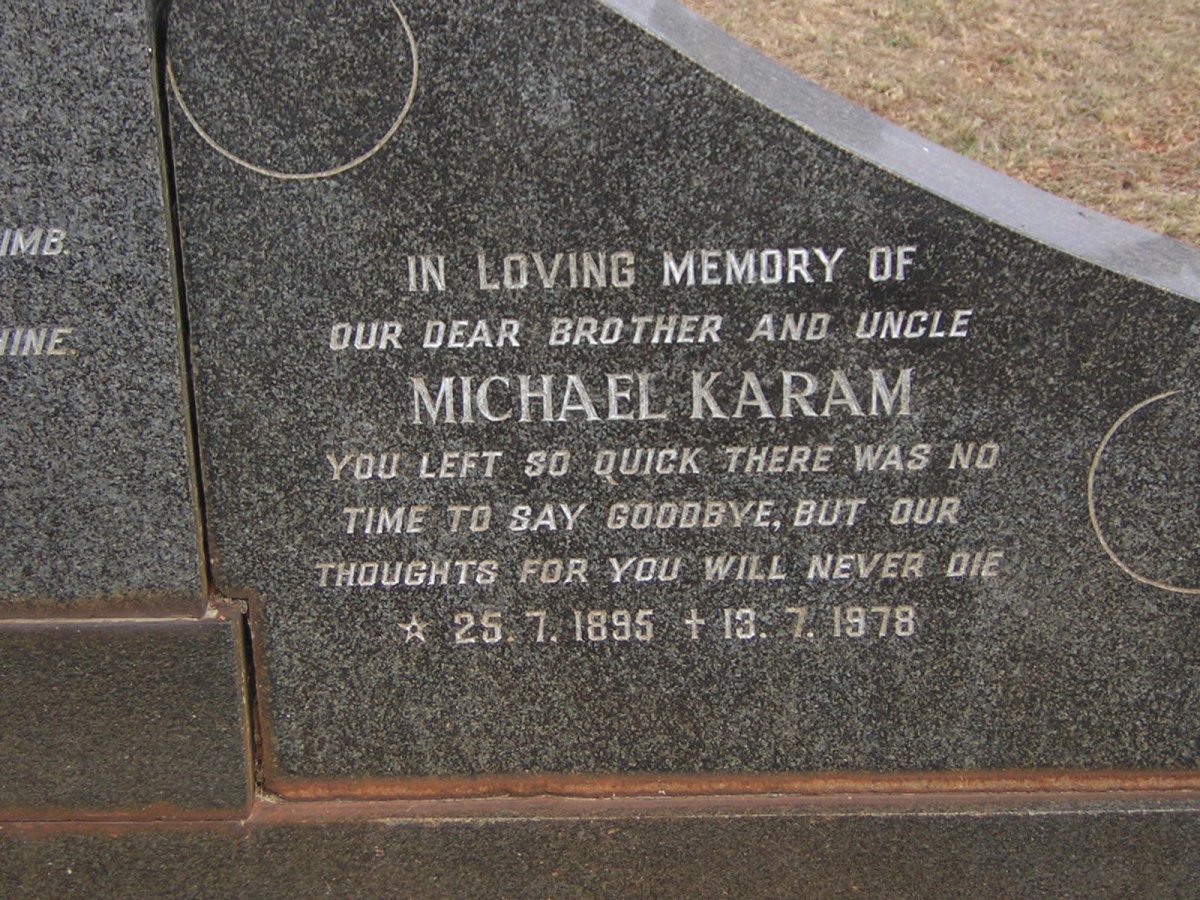 KARAM Mary -1958 :: KARAM Harry 1886-1966 :: KARAM Michael 1895-1978