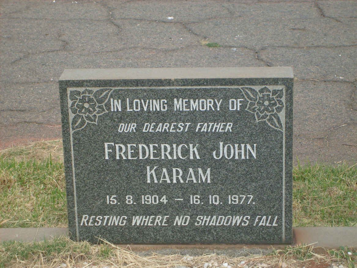 KARAM Frederick John 1904-1977