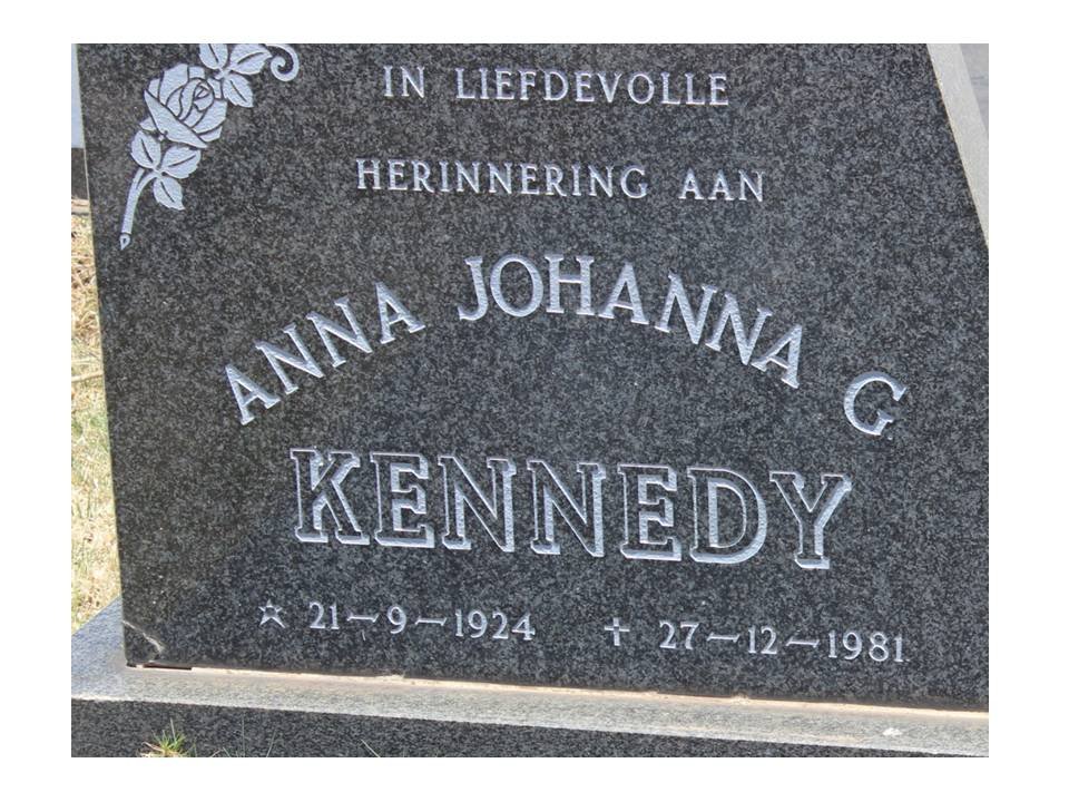 KENNEDY Anna Johanna G. 1924-1981