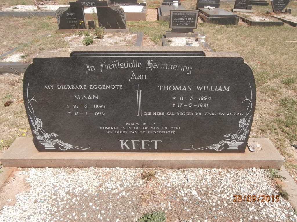 KEET Thomas William 1894-1981 &amp; Susan 1895-1978