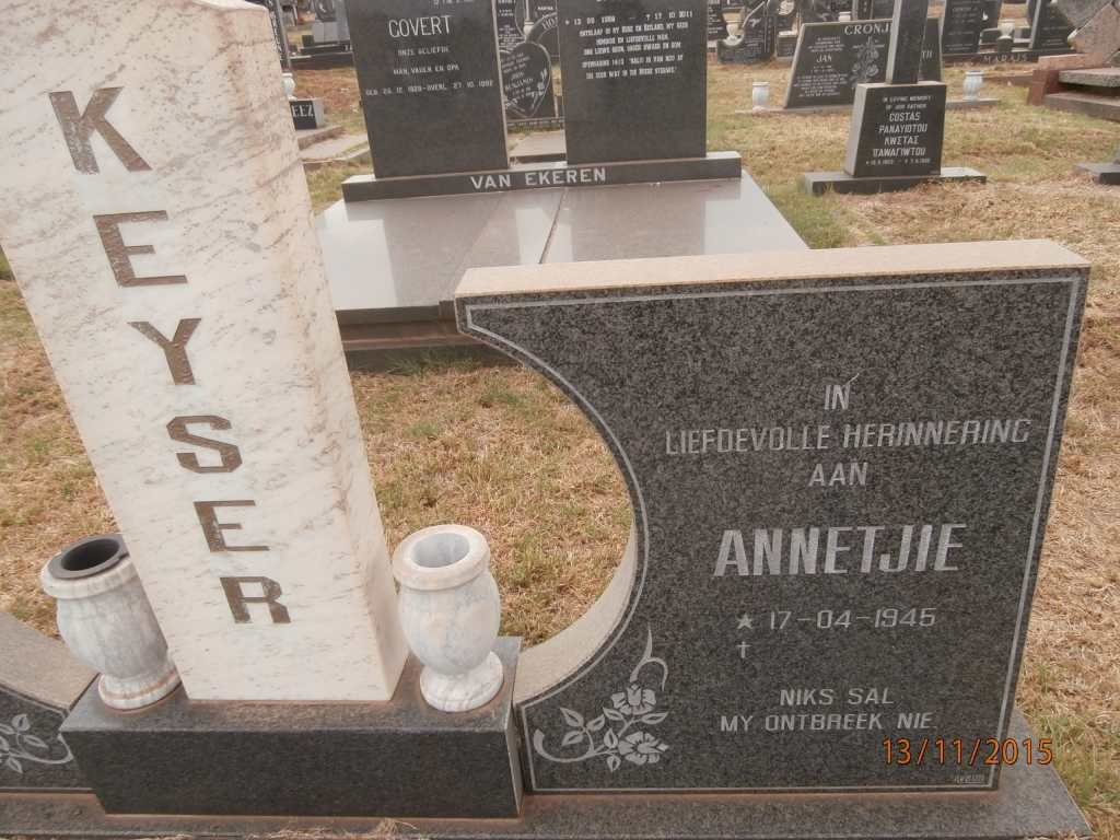 KEYSER Annetjie 1945-