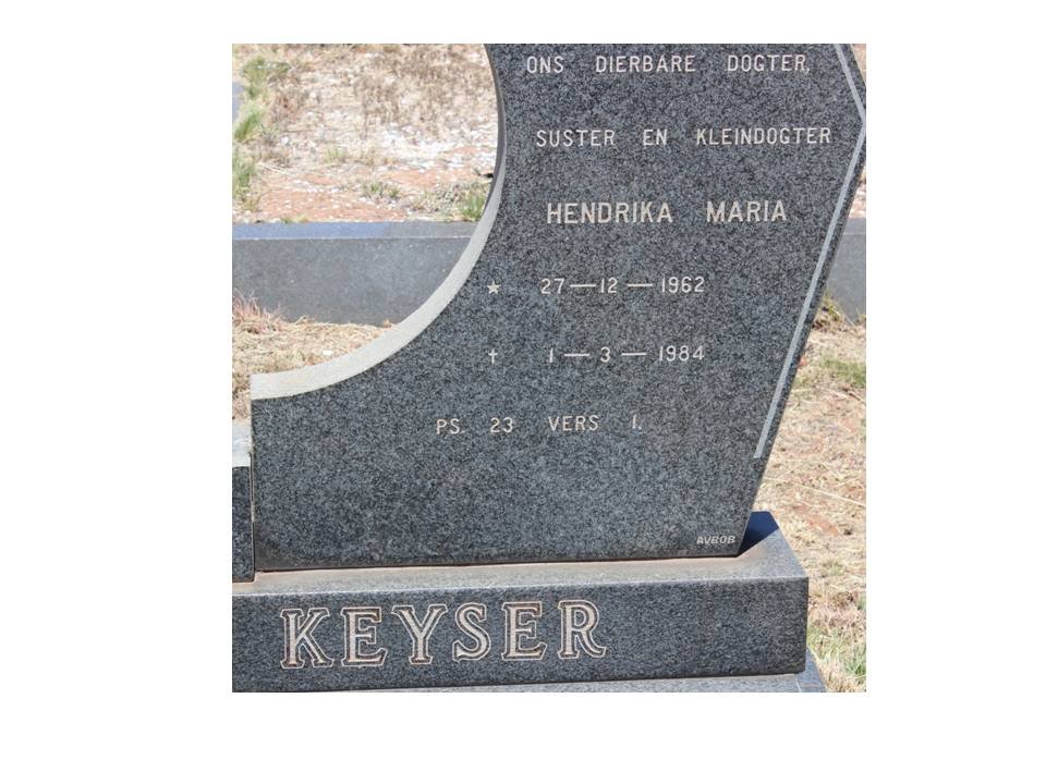 KEYSER Hendrika Maria 1962-1984