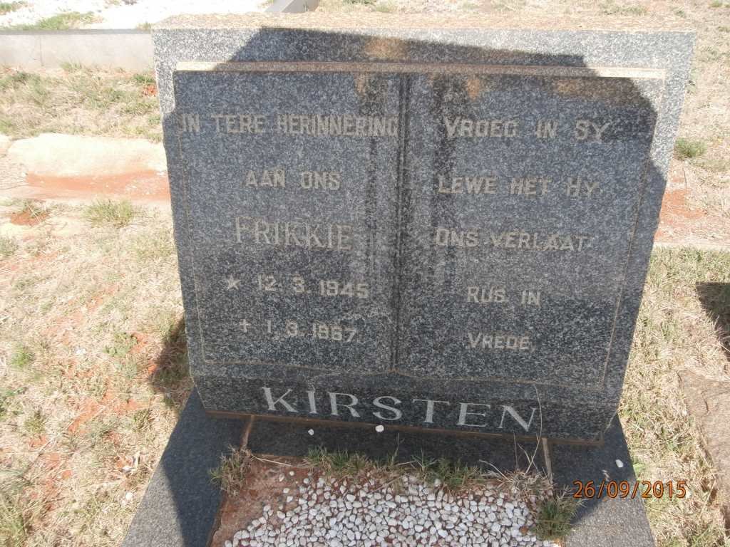 KIRSTEN Frikkie 1945-1967
