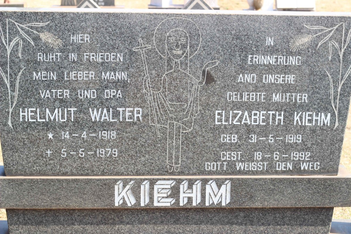 KIEHM Helmut Walter 1918-1979 &amp; Elizabeth 1919-1992