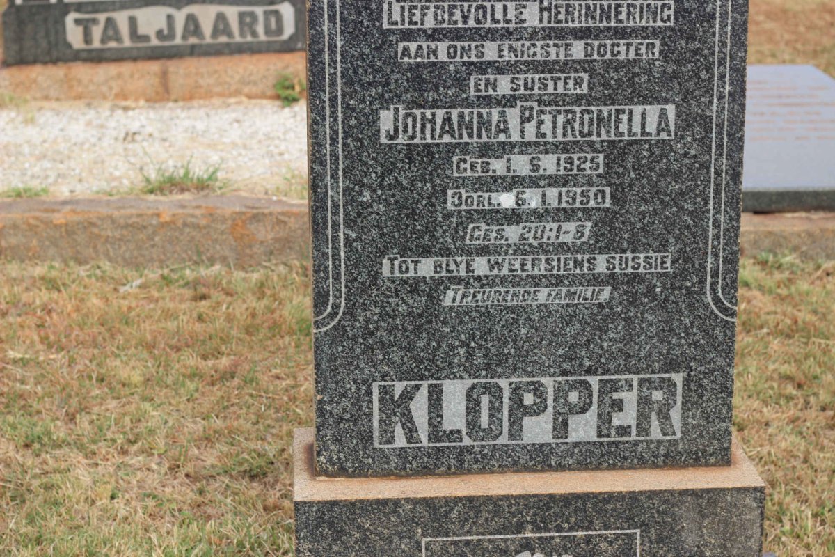 KLOPPER Johanna Petronella 1925-1950