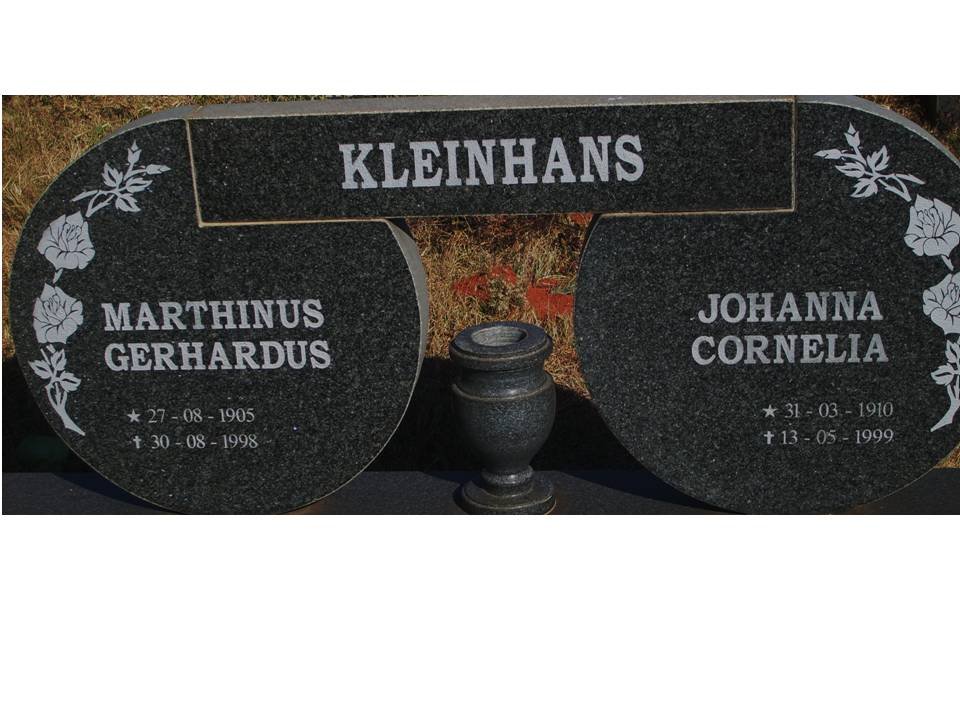 KLEINHANS Marthinus Gerhardus 1905-1998 &amp; Johanna Cornelia 1910-1999