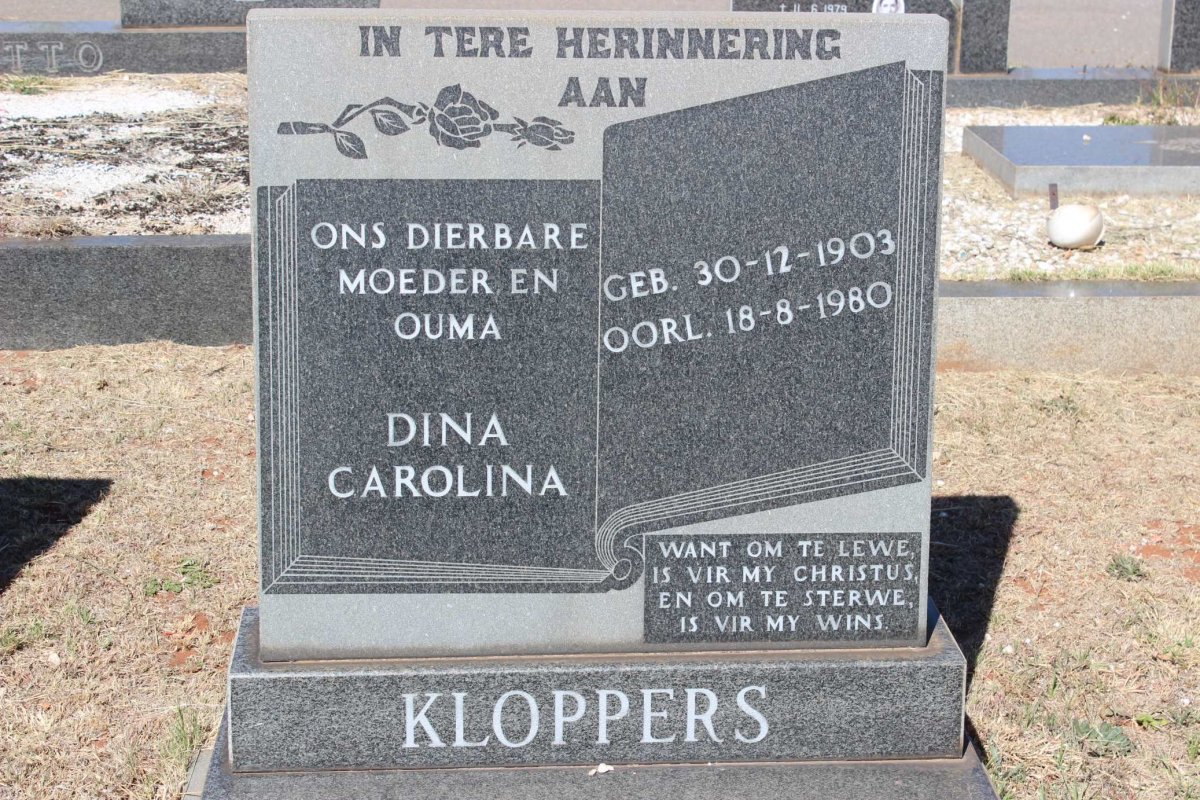 KLOPPERS Dina Carolina 1903-1980