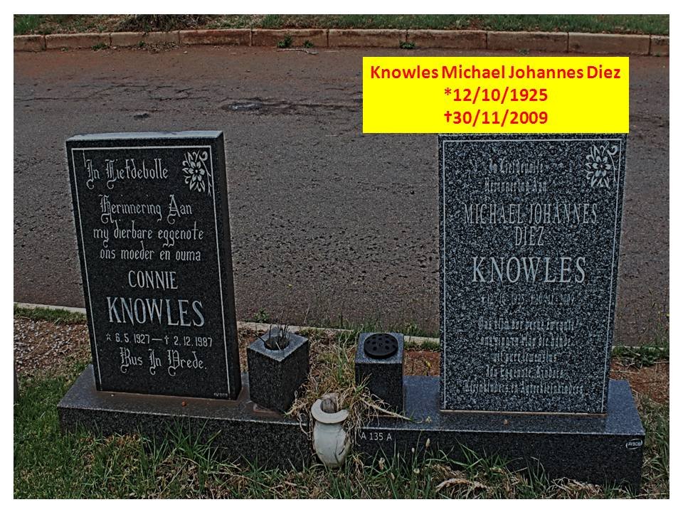 KNOWLES Michael Johannes Diez 1925-2009 &amp; Connie 1927-1987