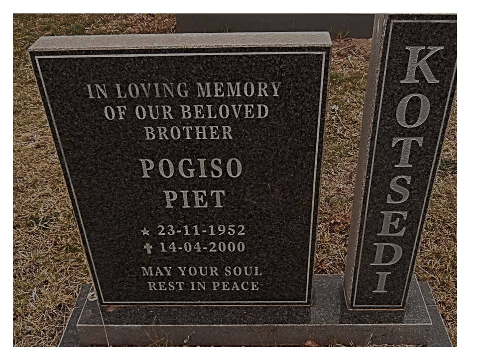 KOTSEDI Pogiso Piet 1952-2000