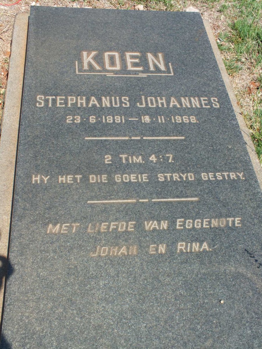KOEN Stephanus Johannes 1891-1968