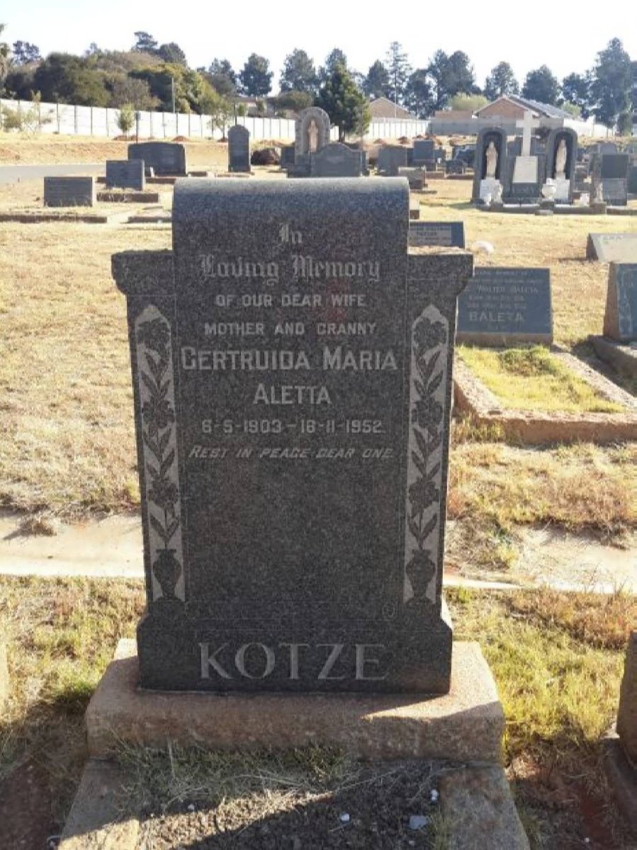 KOTZE Gertruida Maria Aletta 1903-1952
