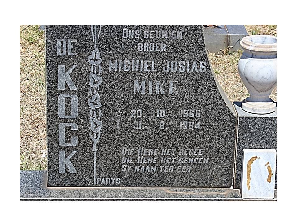 KOCK Michiel Josias, de 1966-1984