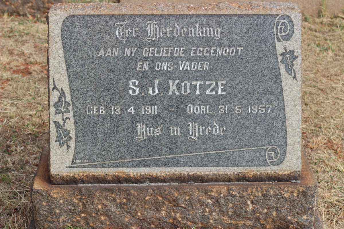 KOTZE S.J. 1911-1957
