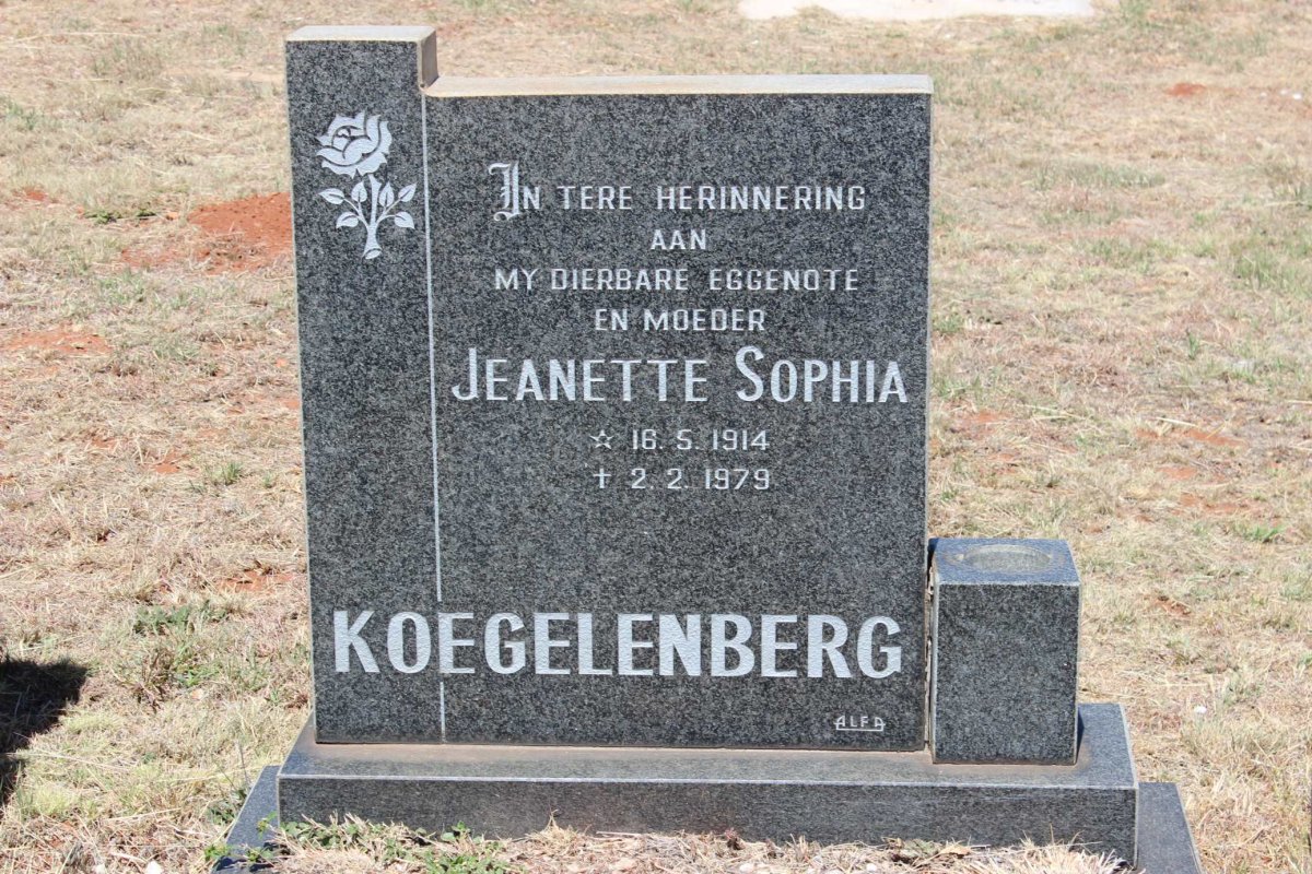 KOEGELENBERG Jeanette Sophia 1914-1979