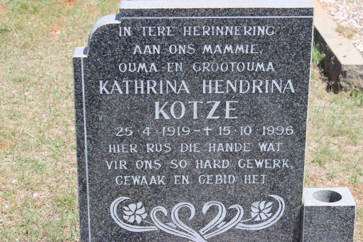 KOTZÉ Kathrina Hendrina 1919-1996
