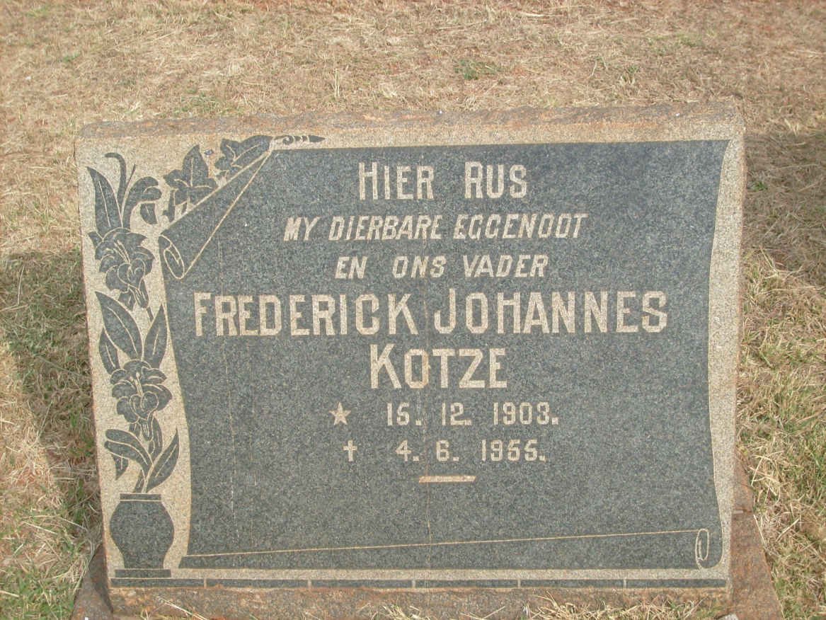 KOTZE Frederick Johannes 1903-1955