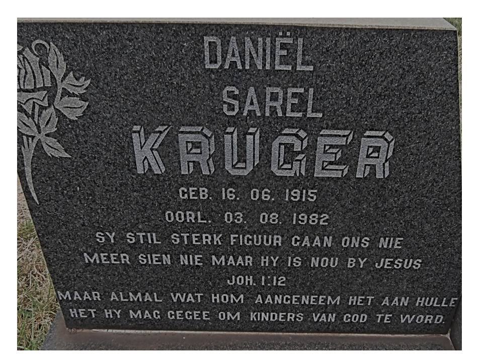 KRUGER Daniël Sarel 1915-1982