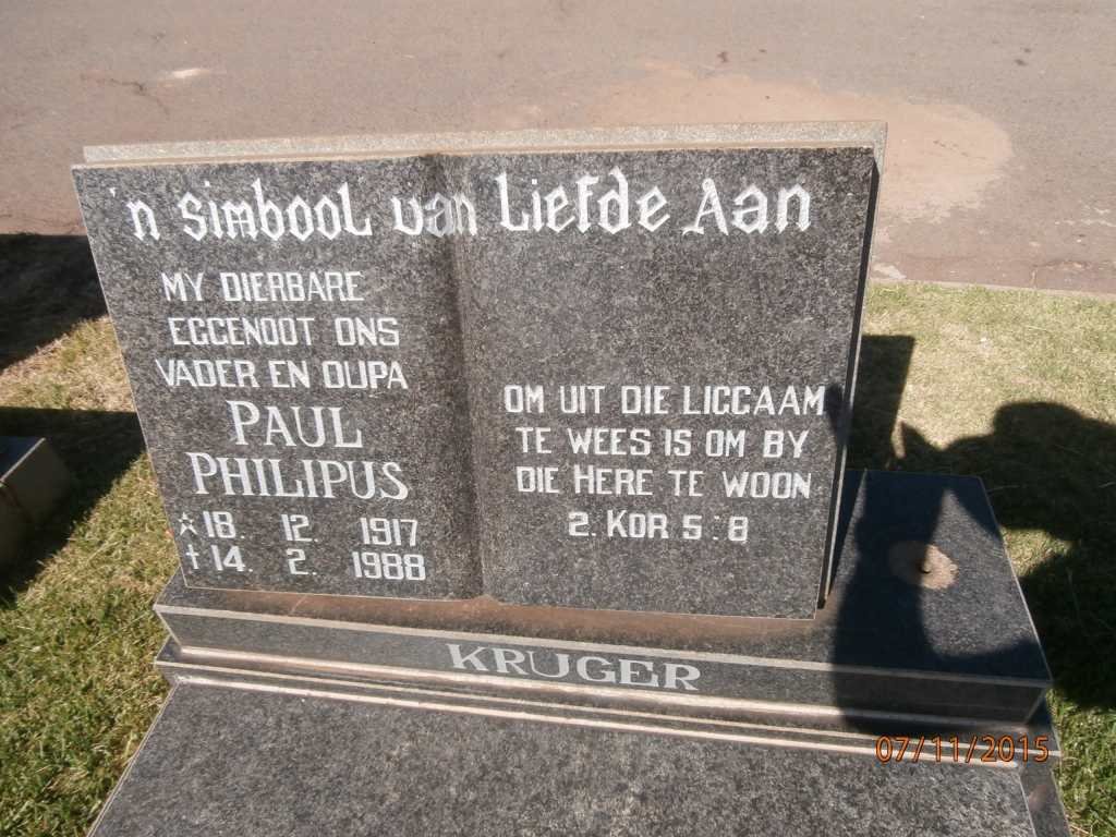 KRUGER Paul Philipus 1917-1988