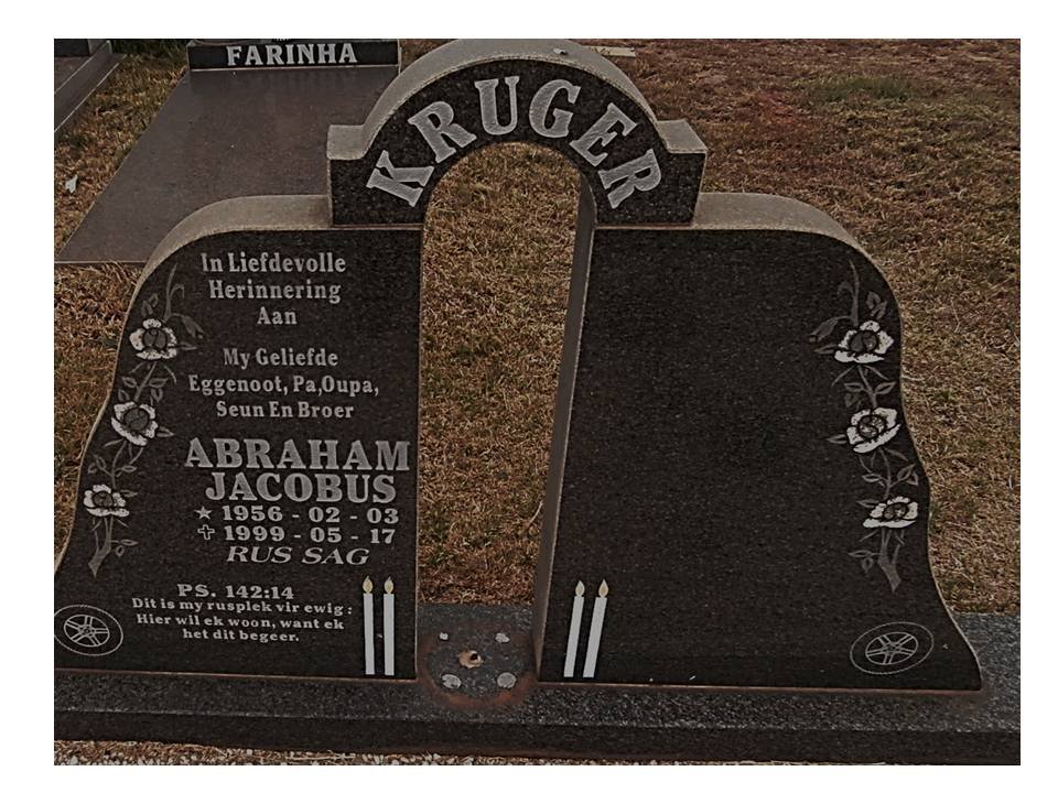 KRUGER Abraham Jacobus 1956-1999
