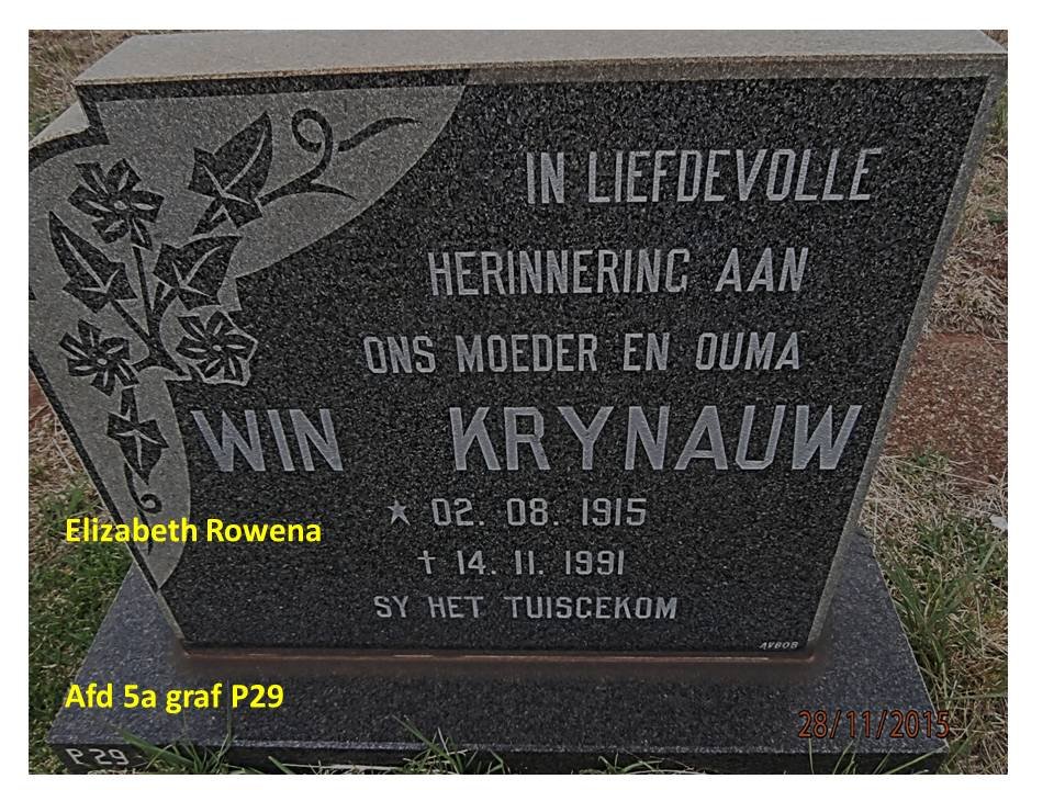 KRYNAUW Elizabeth Rowena 1915-1991