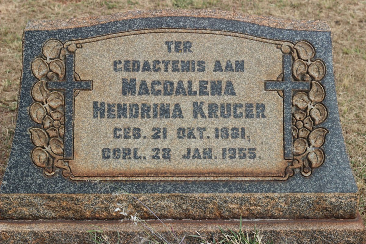 KRUGER Magdalena Hendrina 1881-1955