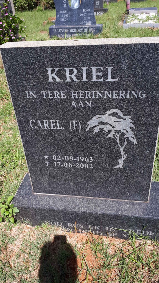 KRIEL Carel F. 1963-2002