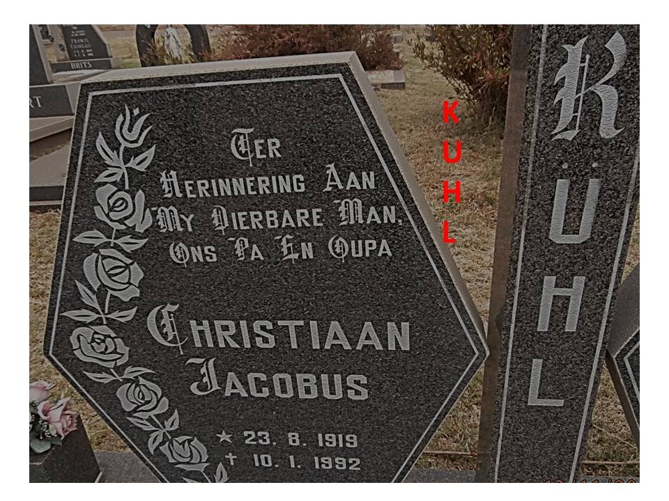 KUHL Christiaan Jacobus 1919-1992