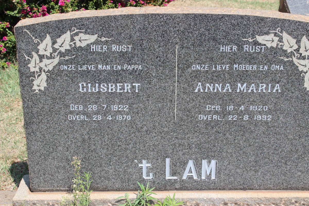 LAM Gijsbert, 't 1922-1970 &amp; Anna Maria 1920-1992