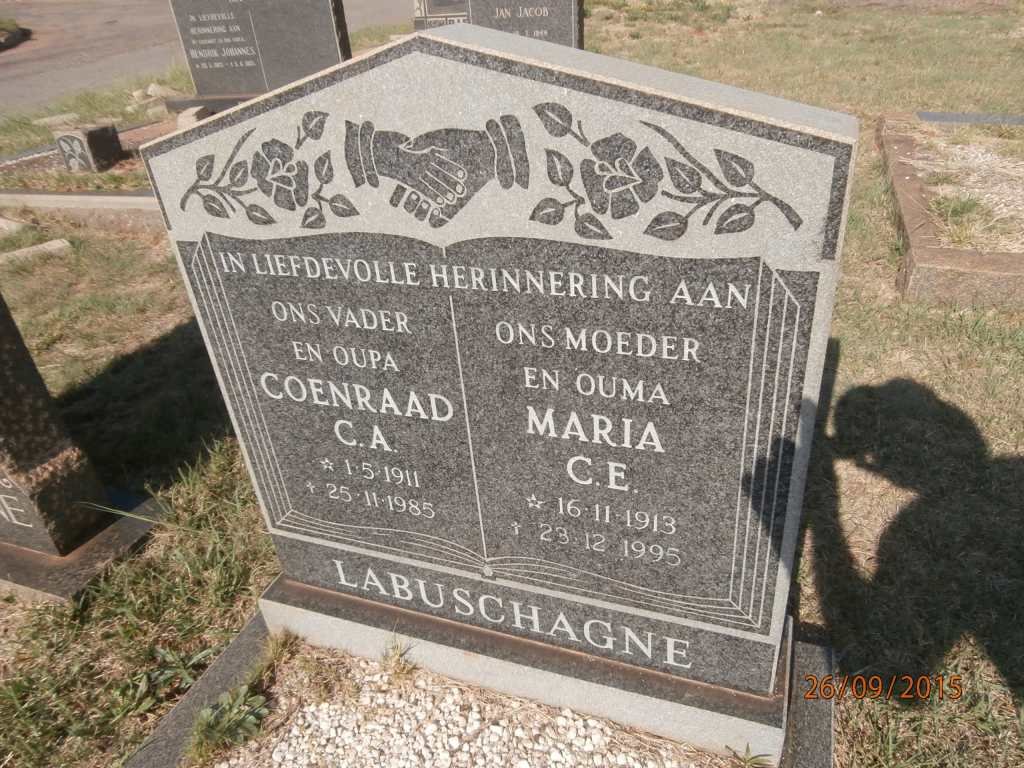 LABUSCHAGNE Coenraad C.A. 1911-1985 &amp; Maria C.E. 1913-1995