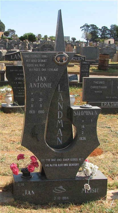 LANDMAN Jan Antonie 1931-1990 &amp; Salomina N. 1936-