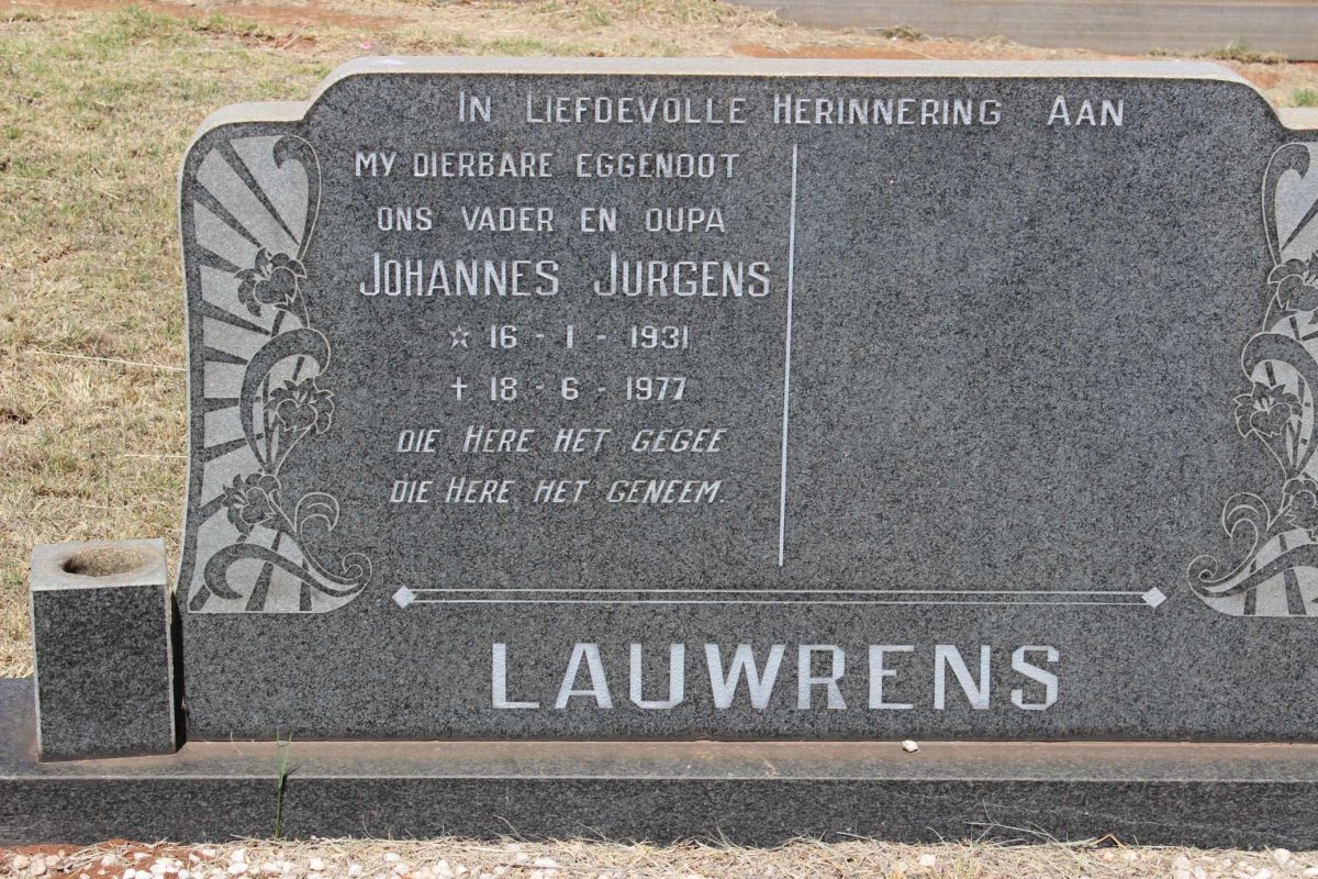 LAUWRENS Johannes Jurgens 1931-1977