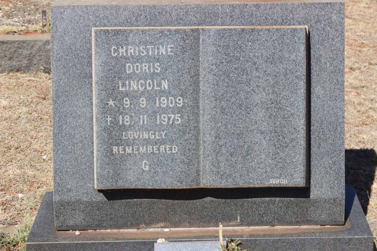 LINCOLN Christine Doris 1909-1975