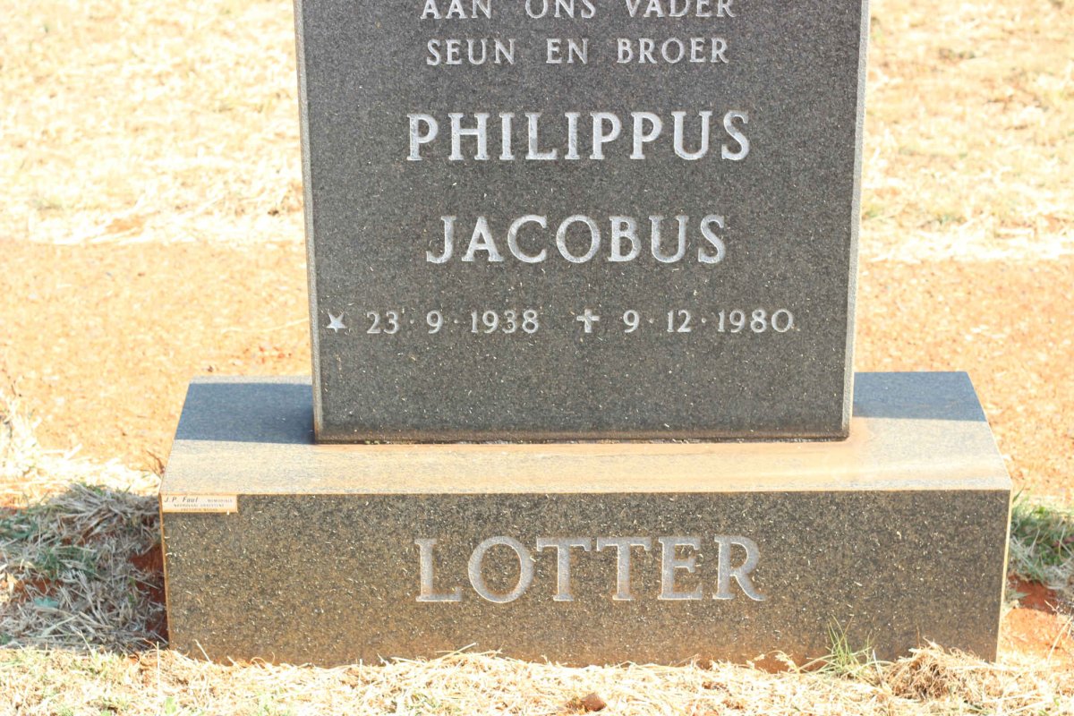 LOTTER Philippus Jacobus 1938-1980