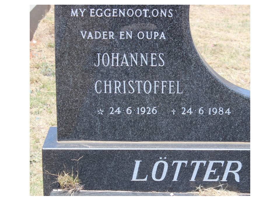 LOTTER Johannes Christoffel 1926-1984