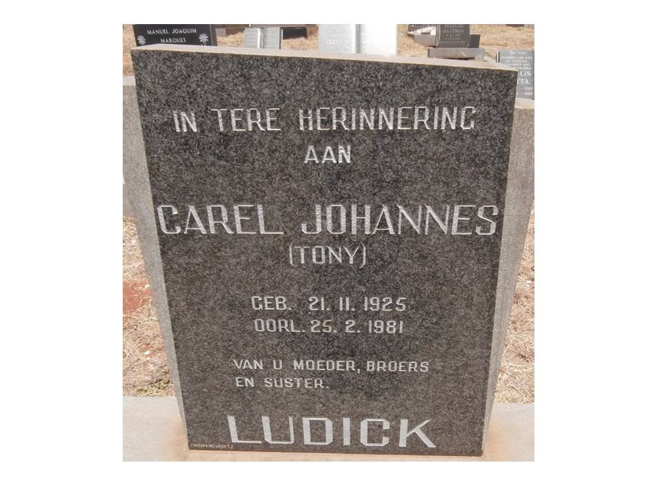 LUDICK Carel Johannes 1925-1981