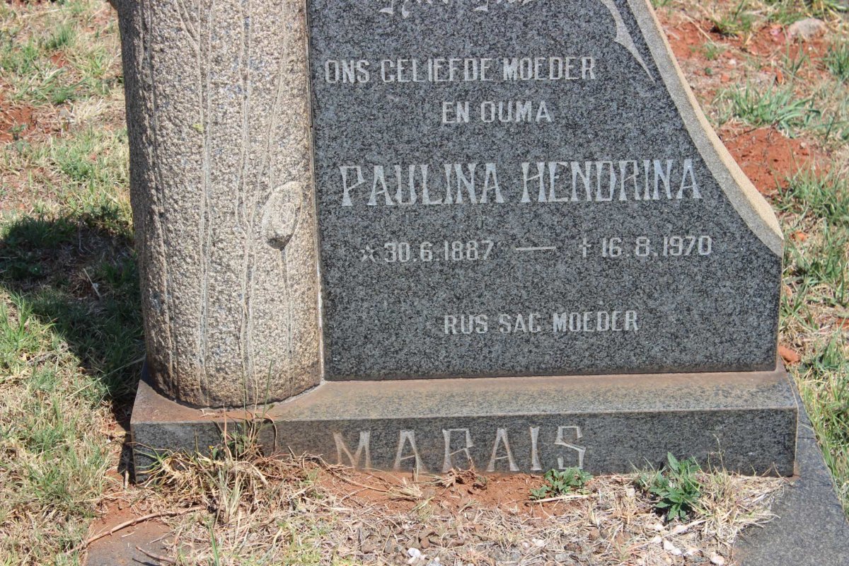 MARAIS Paulina Hendrina 1887-1970