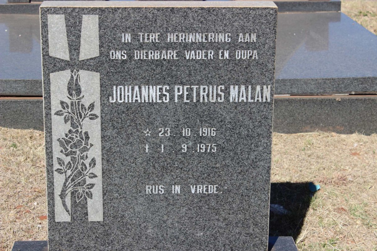 MALAN Johannes Petrus 1916-1975