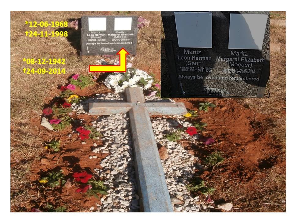 MARITZ Margaret Elizabeth 1942-2014 :: MARITZ Leon Herman 1968-1998