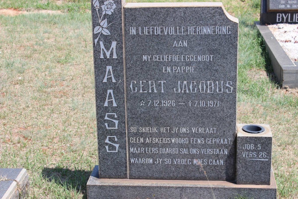 MAASS Gert Jacobus 1926-1971