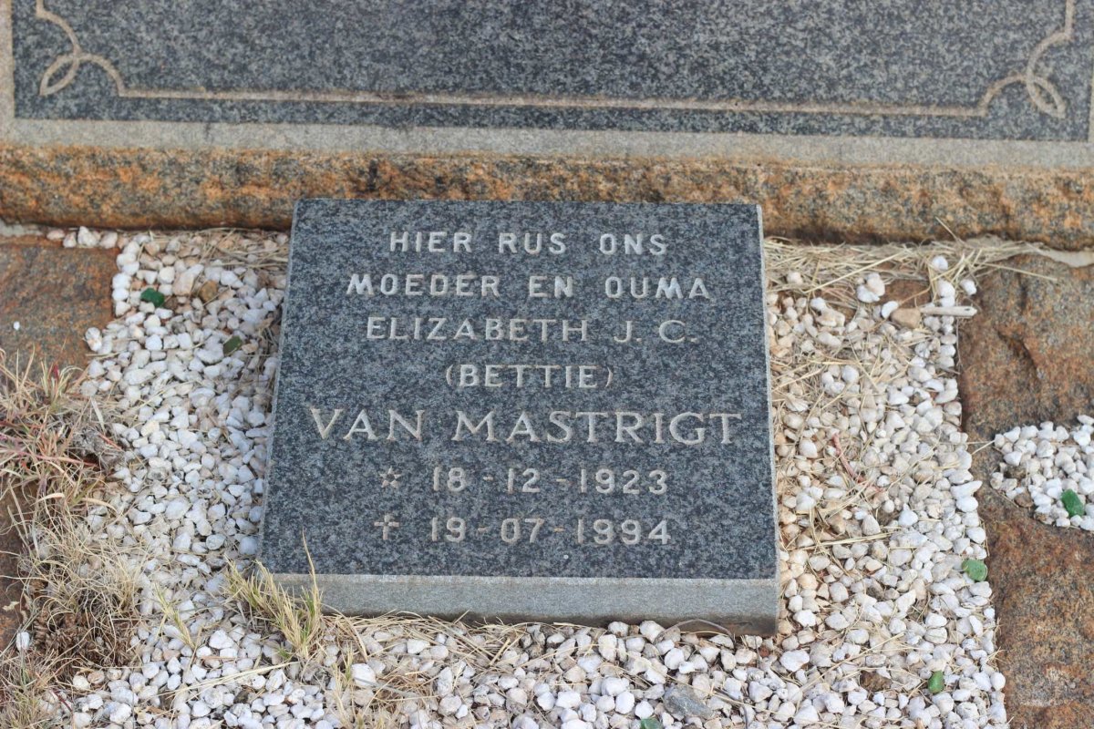 MASTRIGT Elizabeth J.C., van 1923-1994