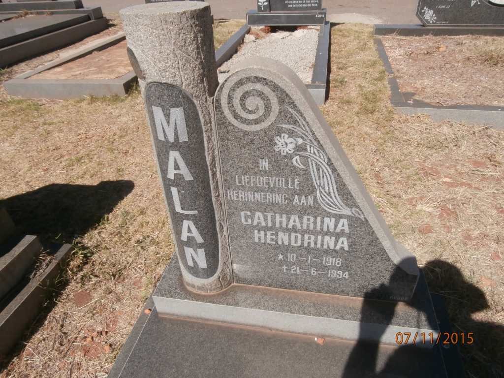 MALAN Catharina Hendrina 1918-1994