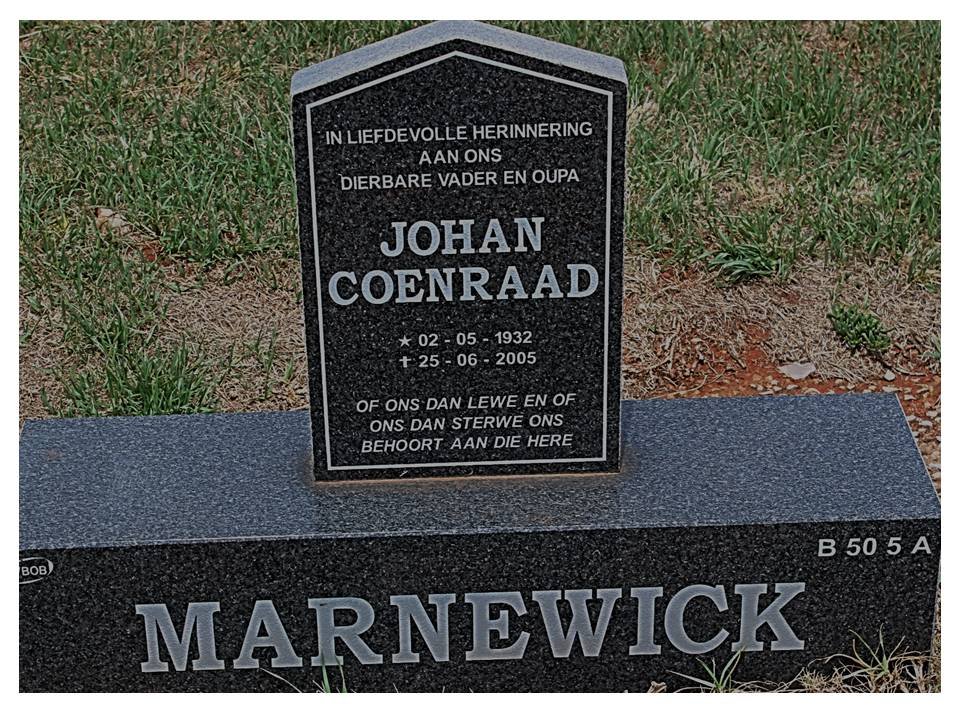 MARNEWICK Johan Coenraad 1932-2005