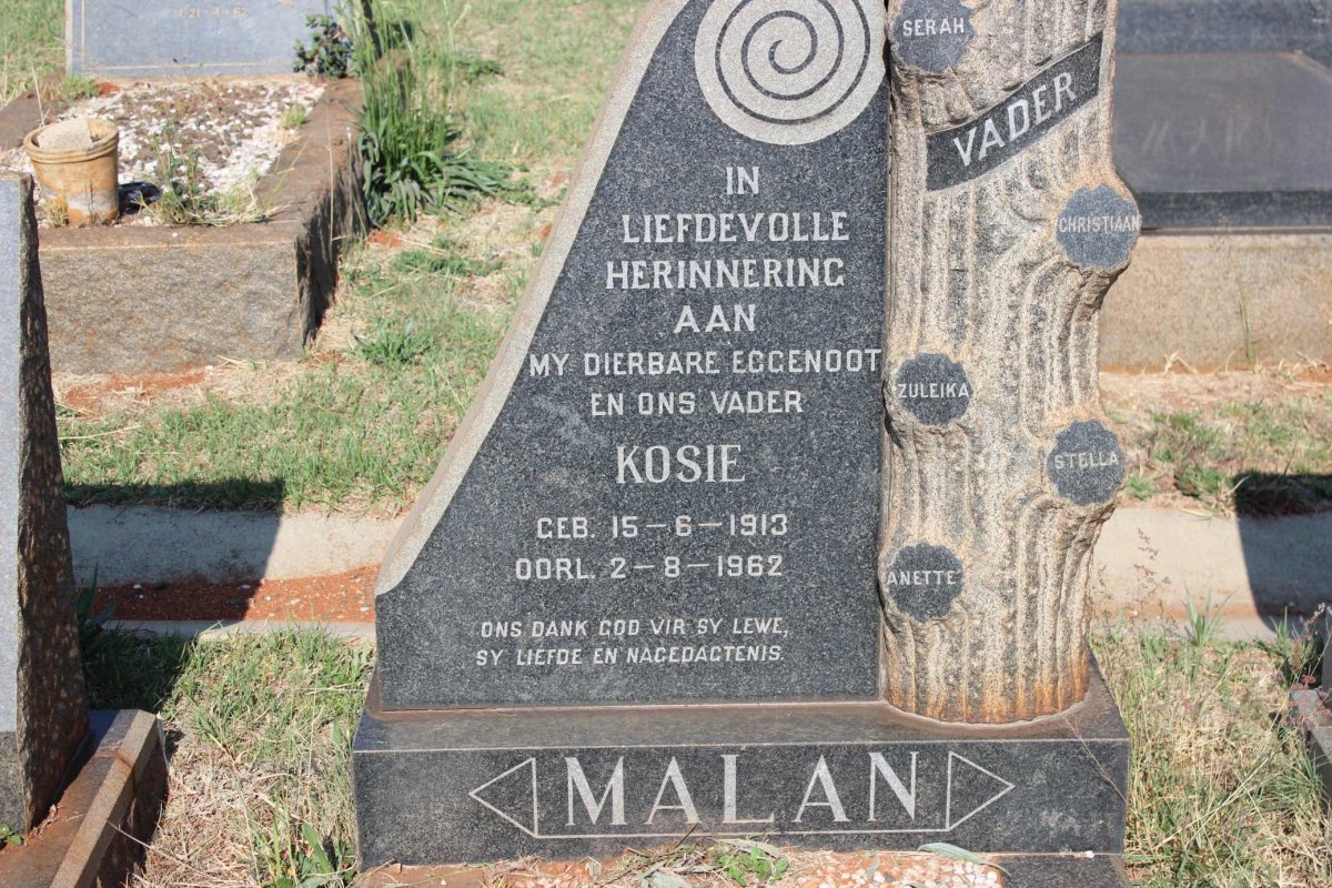 MALAN Kosie 1913-1962