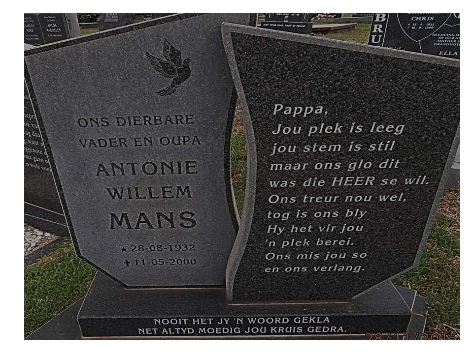 MANS Antonie Willem 1932-2000