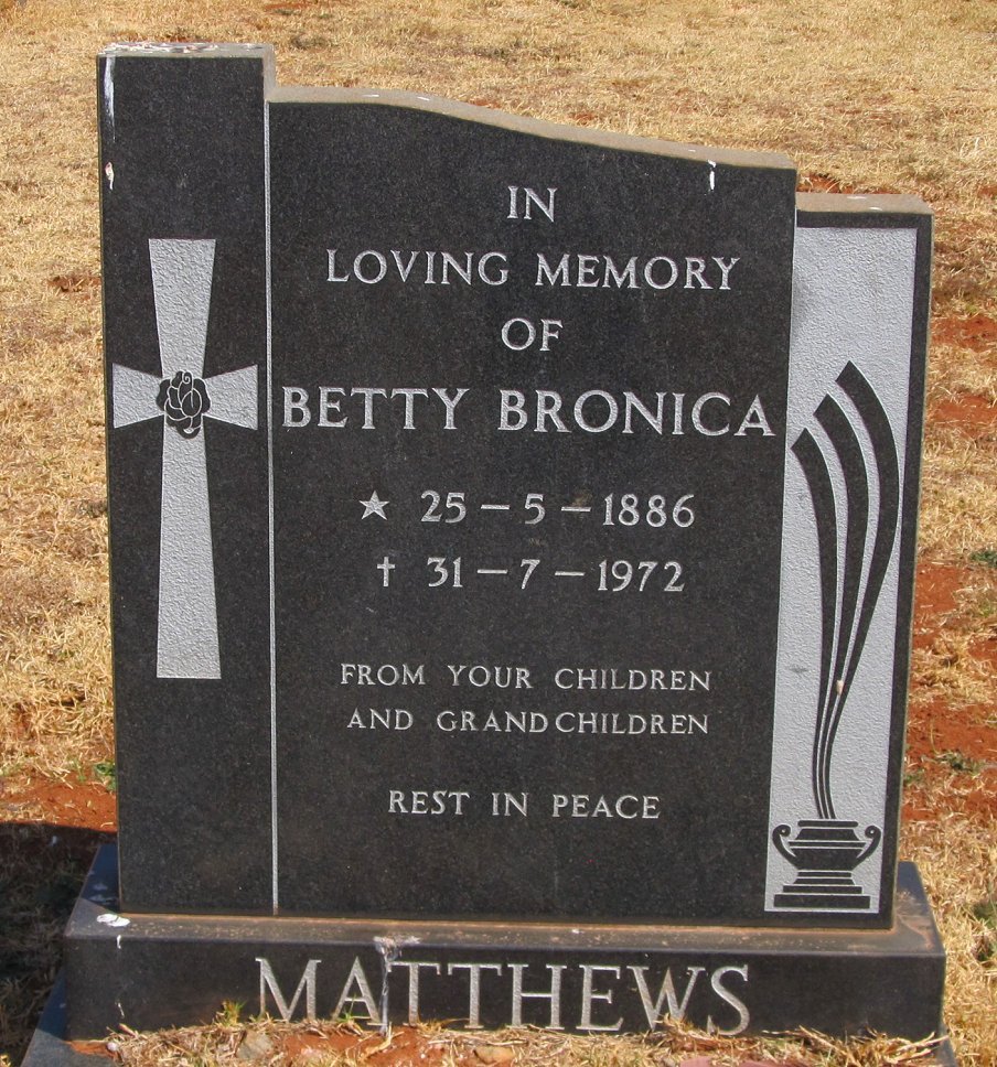 MATTHEWS Betty Bronica 1886-1972