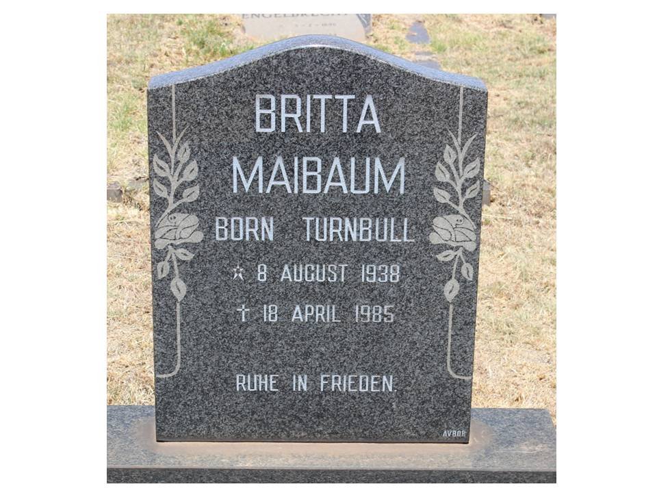 MAIBAUM Britta nee TURNBULL 1938-1985